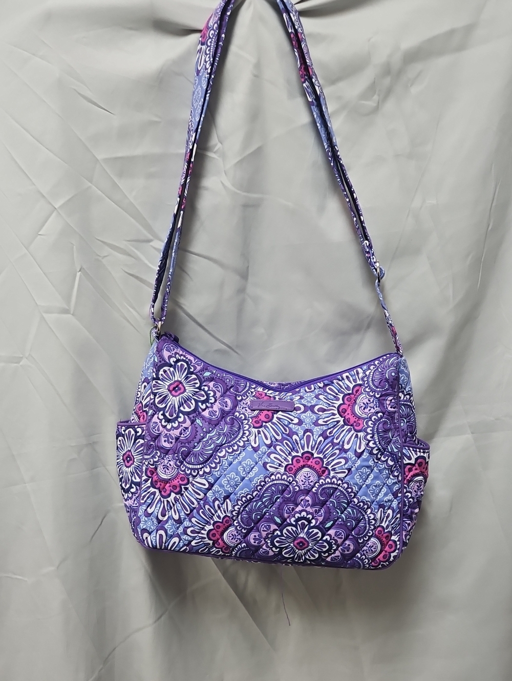 Vera Bradley Quilted Purple Floral Crossbody Shoulder Bag
